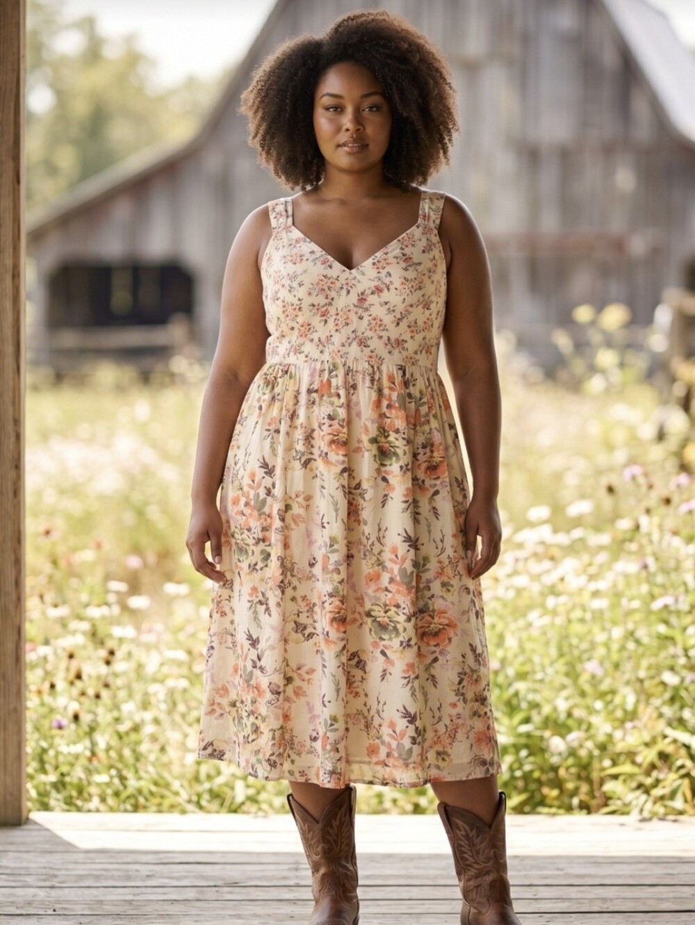 Angie Floral Midi Dress | Size 1X - NWOT